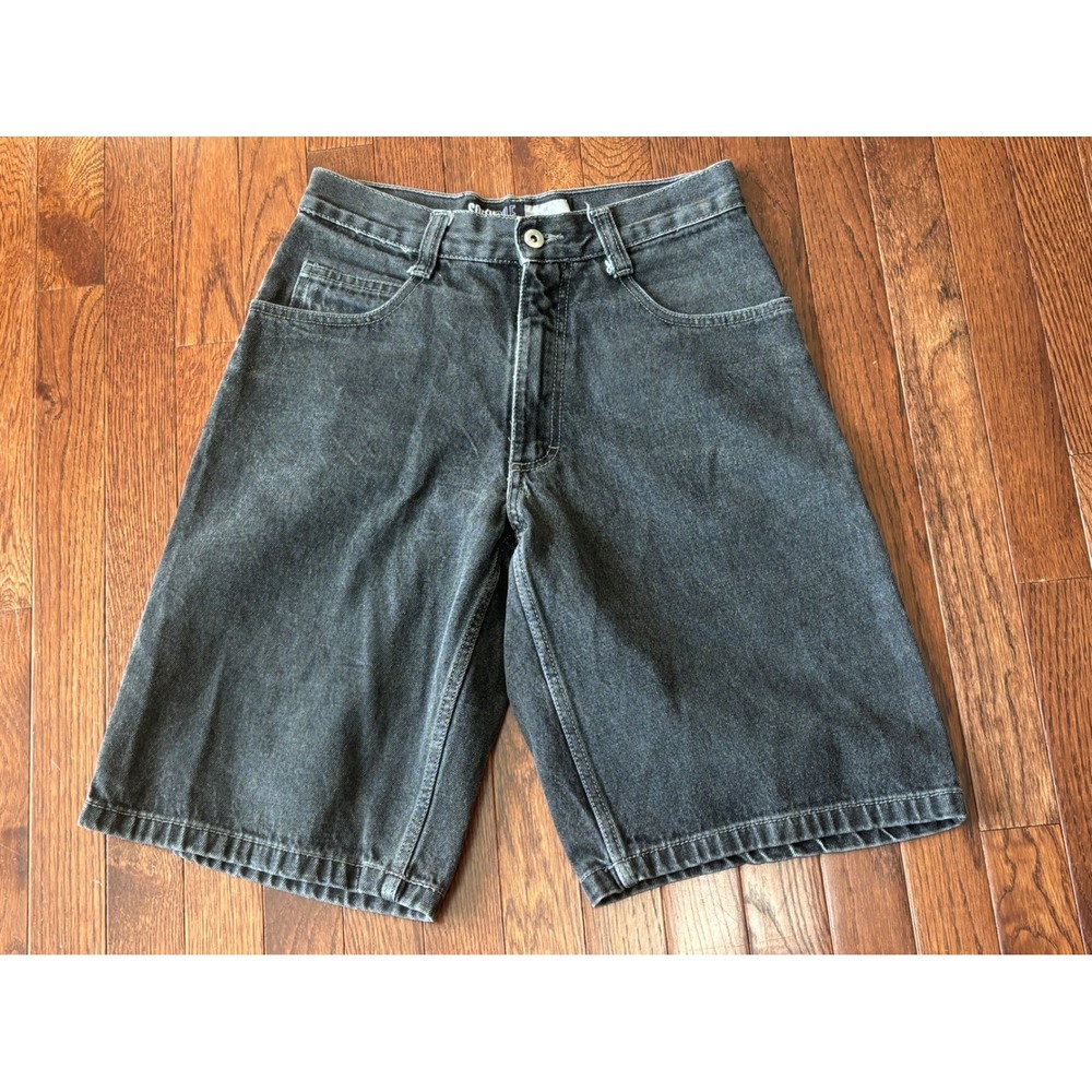 Vintage Southpole Black Denim Baggy Jorts Shorts Mens 29 Y2K Skater Wide Leg